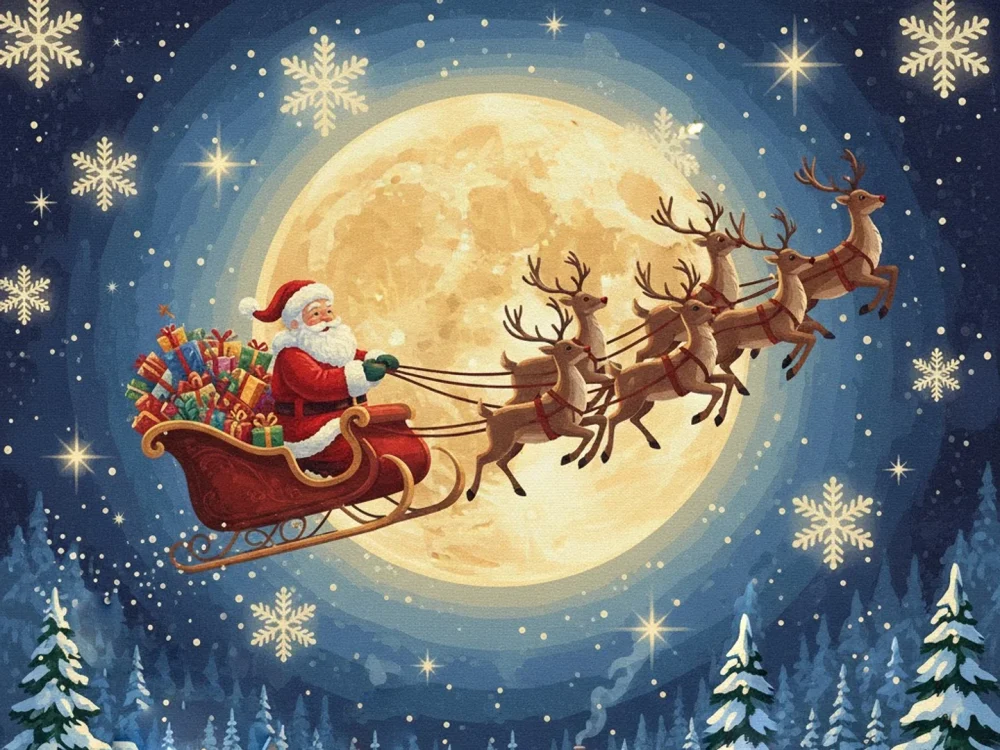 Pintar por Números - El viaje nocturno de Papá Noel, foto 2