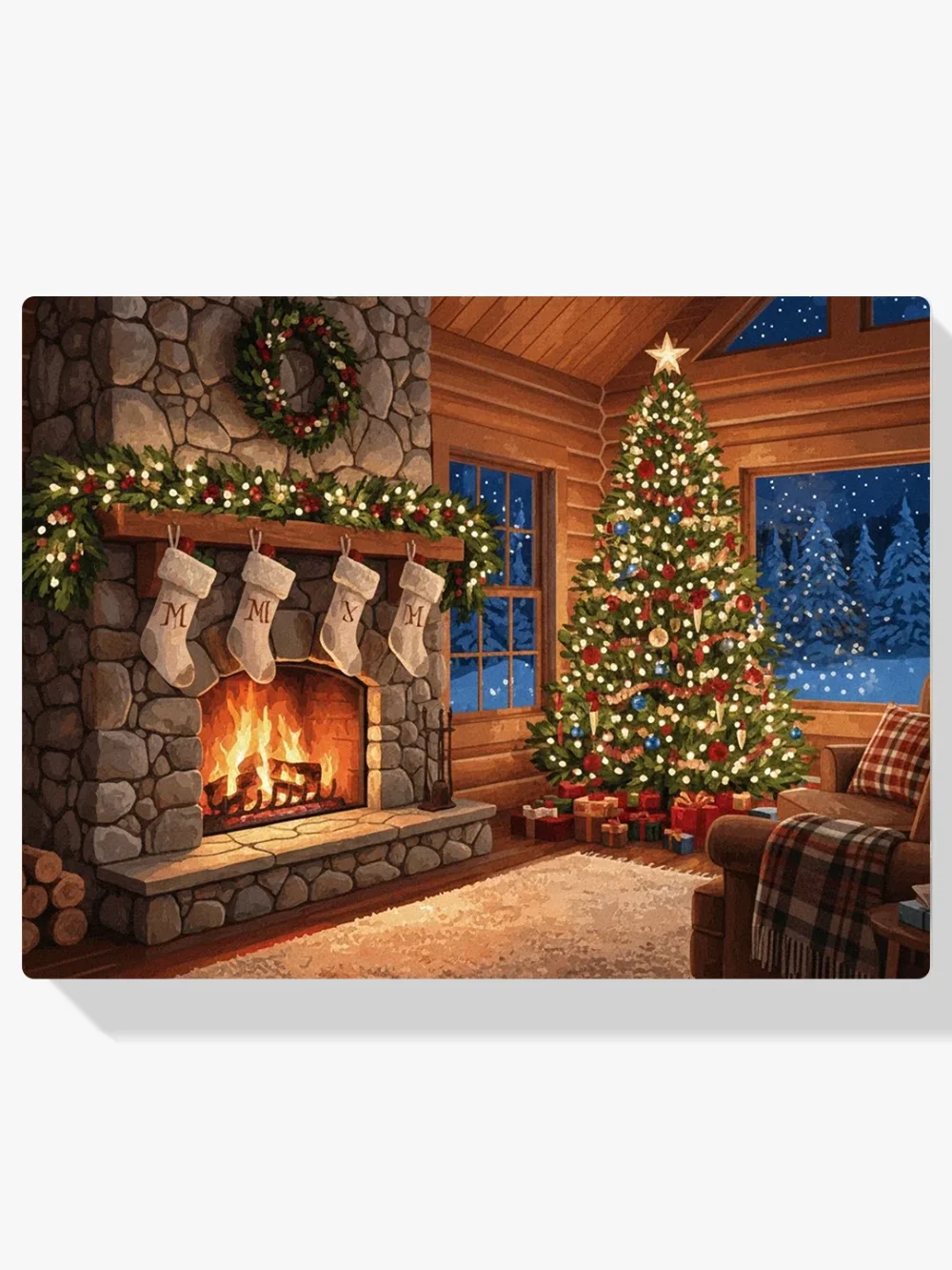 Pintar por Números - Hogar acogedor y luces navideñas, foto 1