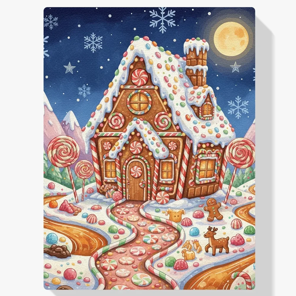 Pintar por Números - Maravilla de Casas de Jengibre