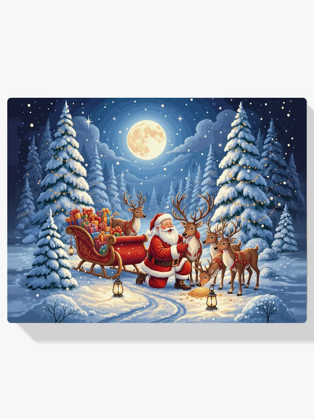 Pintar por Números - Papá Noel y Sus Amigos Renos, foto 1