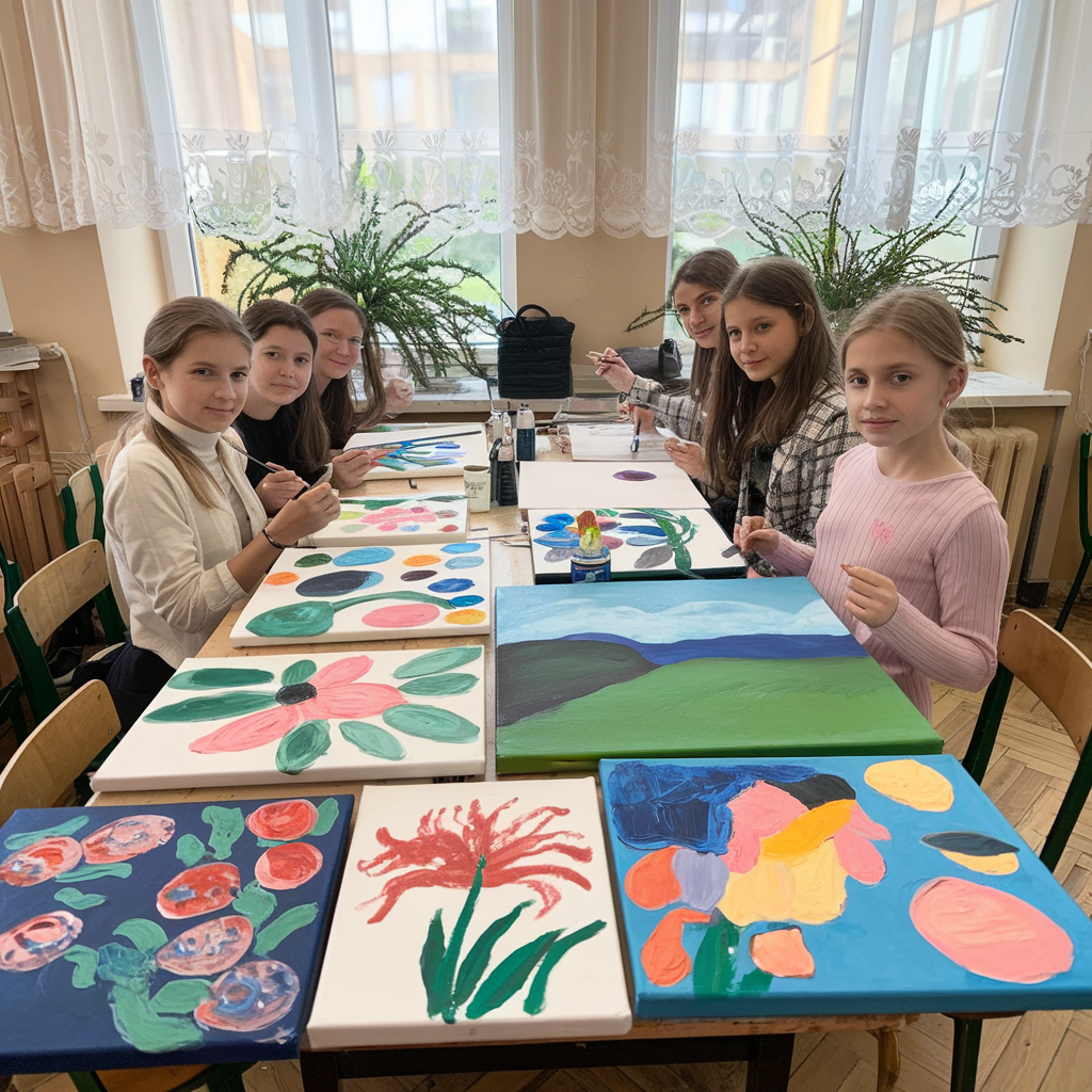 Niños disfrutando de actividades creativas en una fiesta infantil