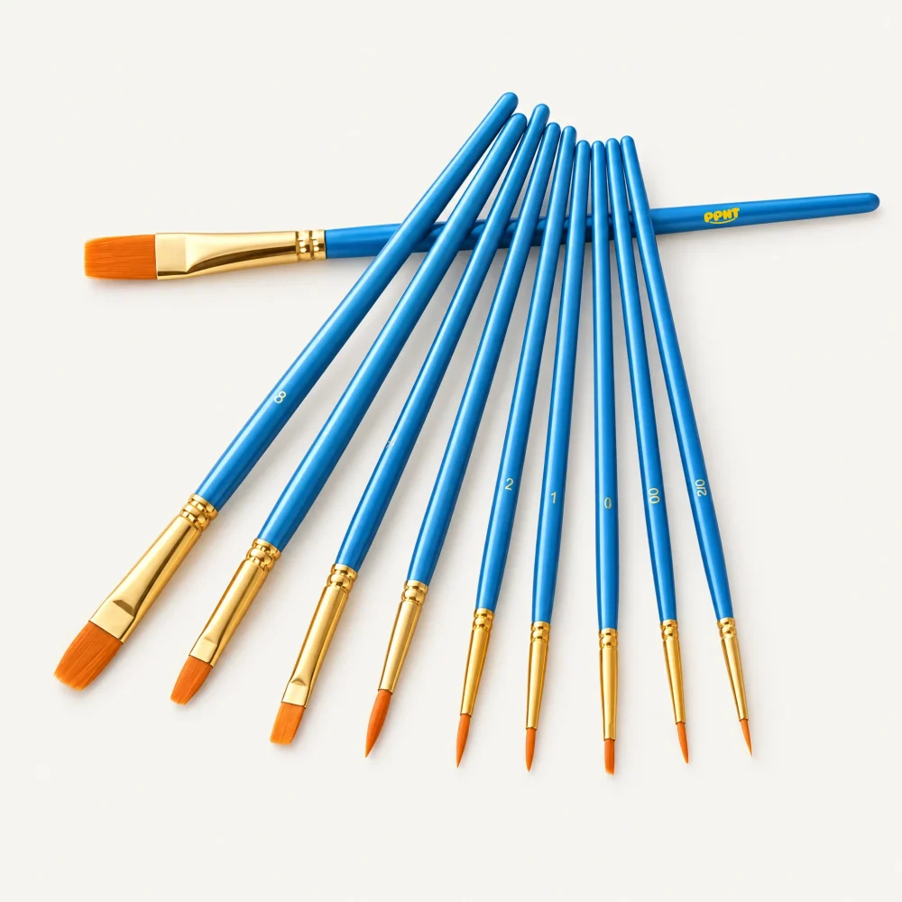Diez pinceles azules con logo de PPNT