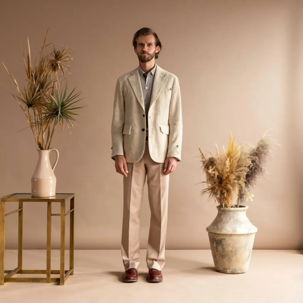Collage de objetos en beige, como ropa, interiorismo y pintura, que muestra la versatilidad del color
