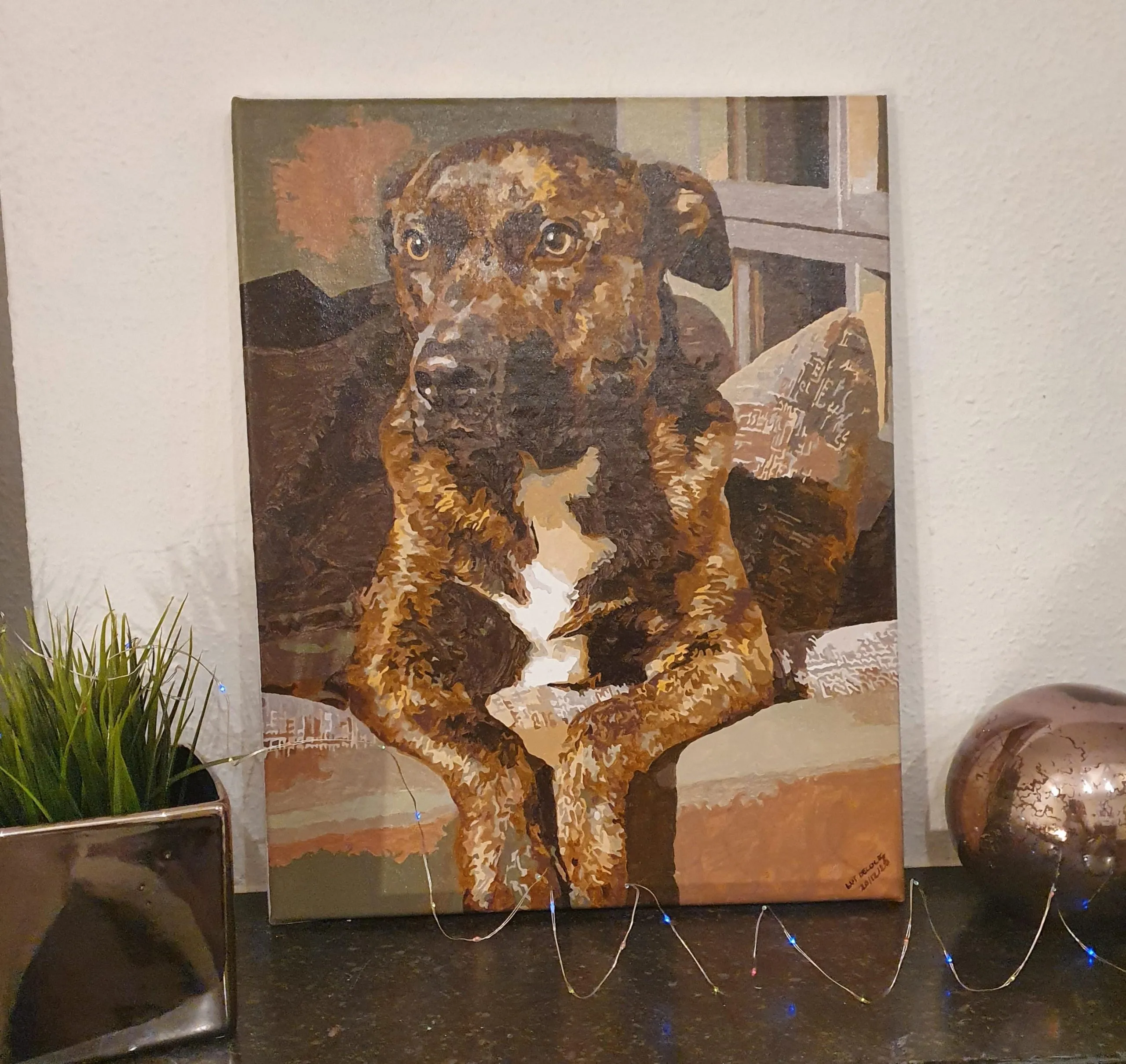 Cuadro de pintar por números con tu propia foto montado en bastidor