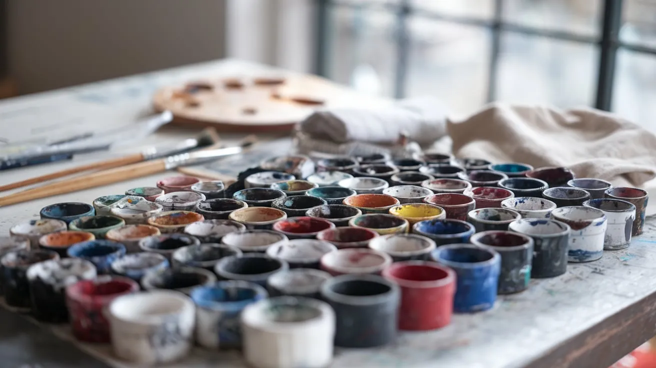 Tinta acrílica usada en una obra creativa