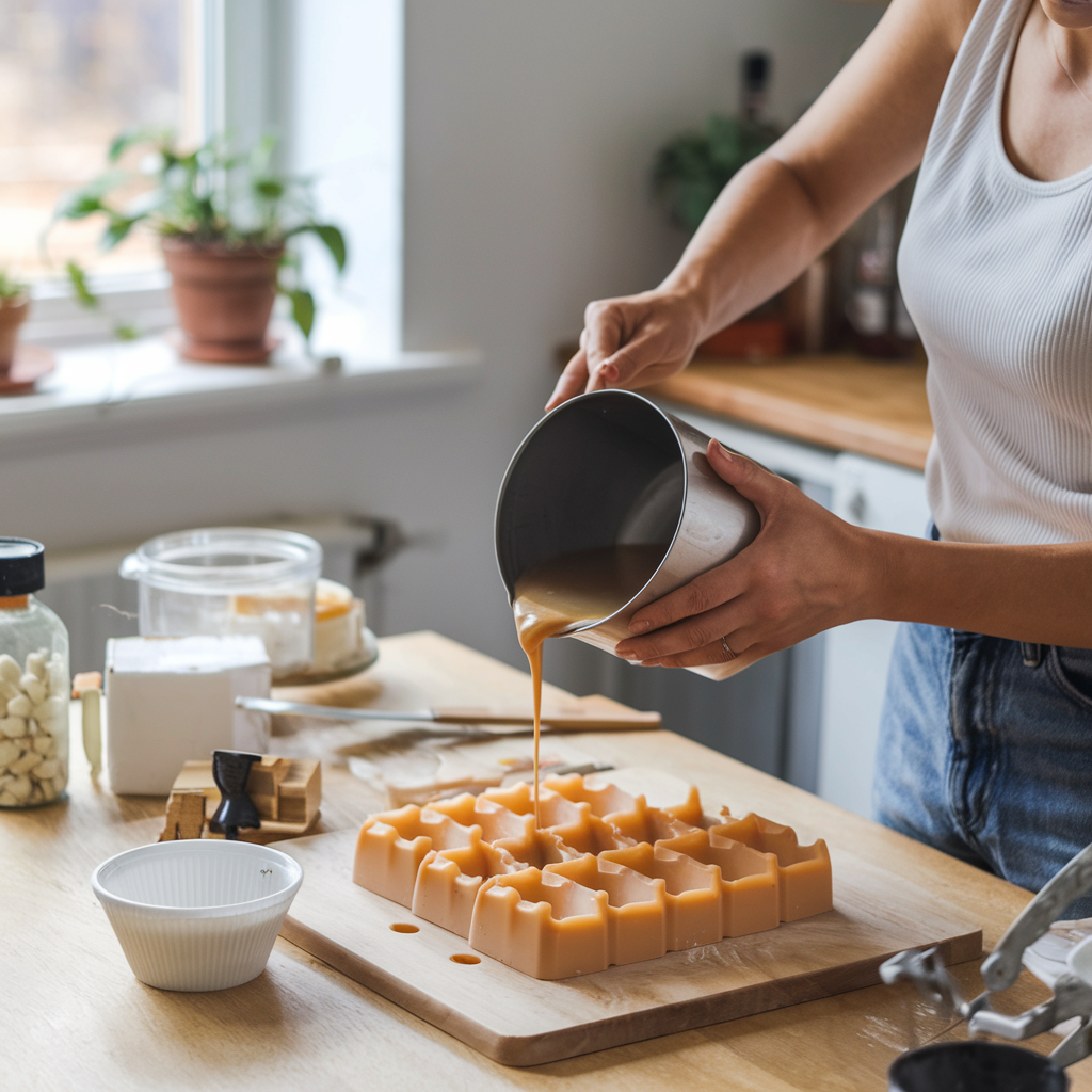 Kits de manualidades creativas sobre una mesa