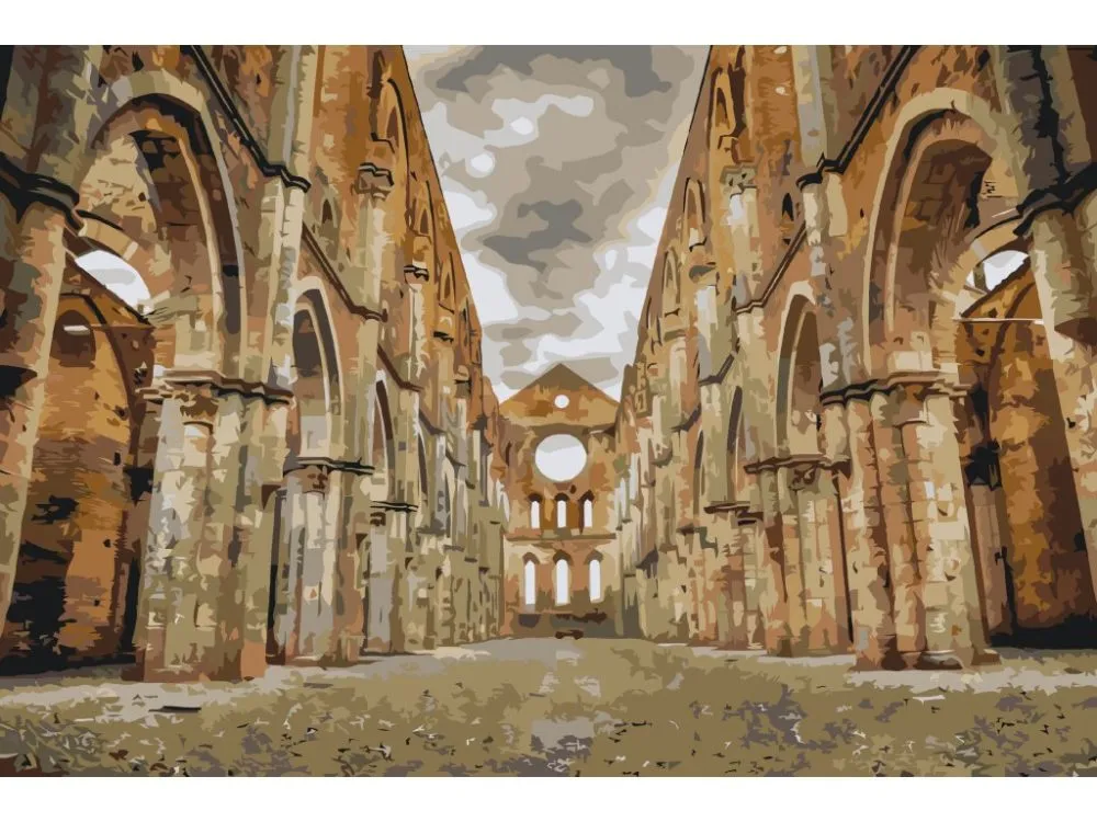 Pintar por números Abadía de San Galgano, Toscana – foto 2
