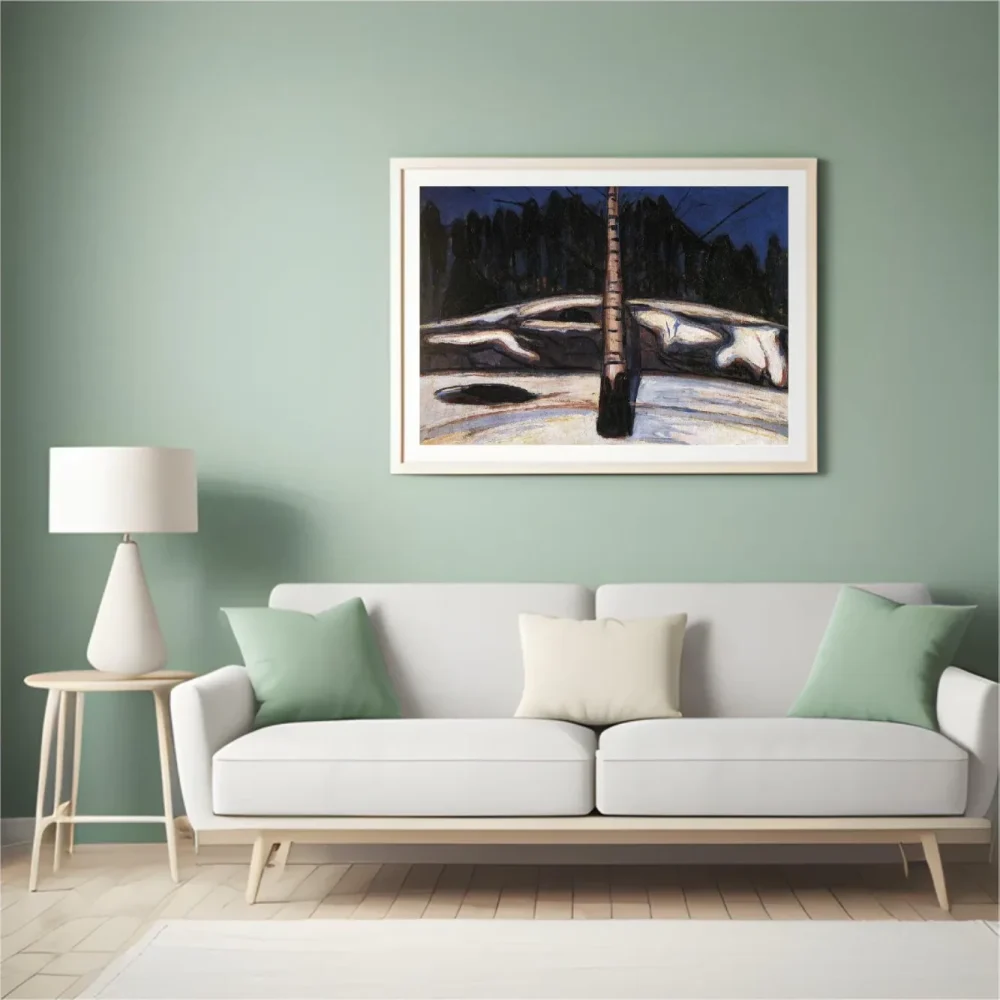 Pintar por números Abedul en la nieve – foto 4