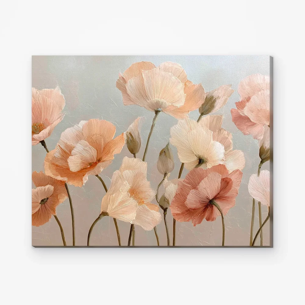Pintar por Números - Amapolas en tonos suaves