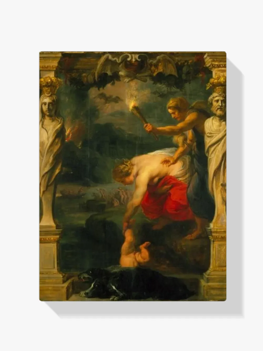 Pintar por números Aquiles sumergido en el río Estigia