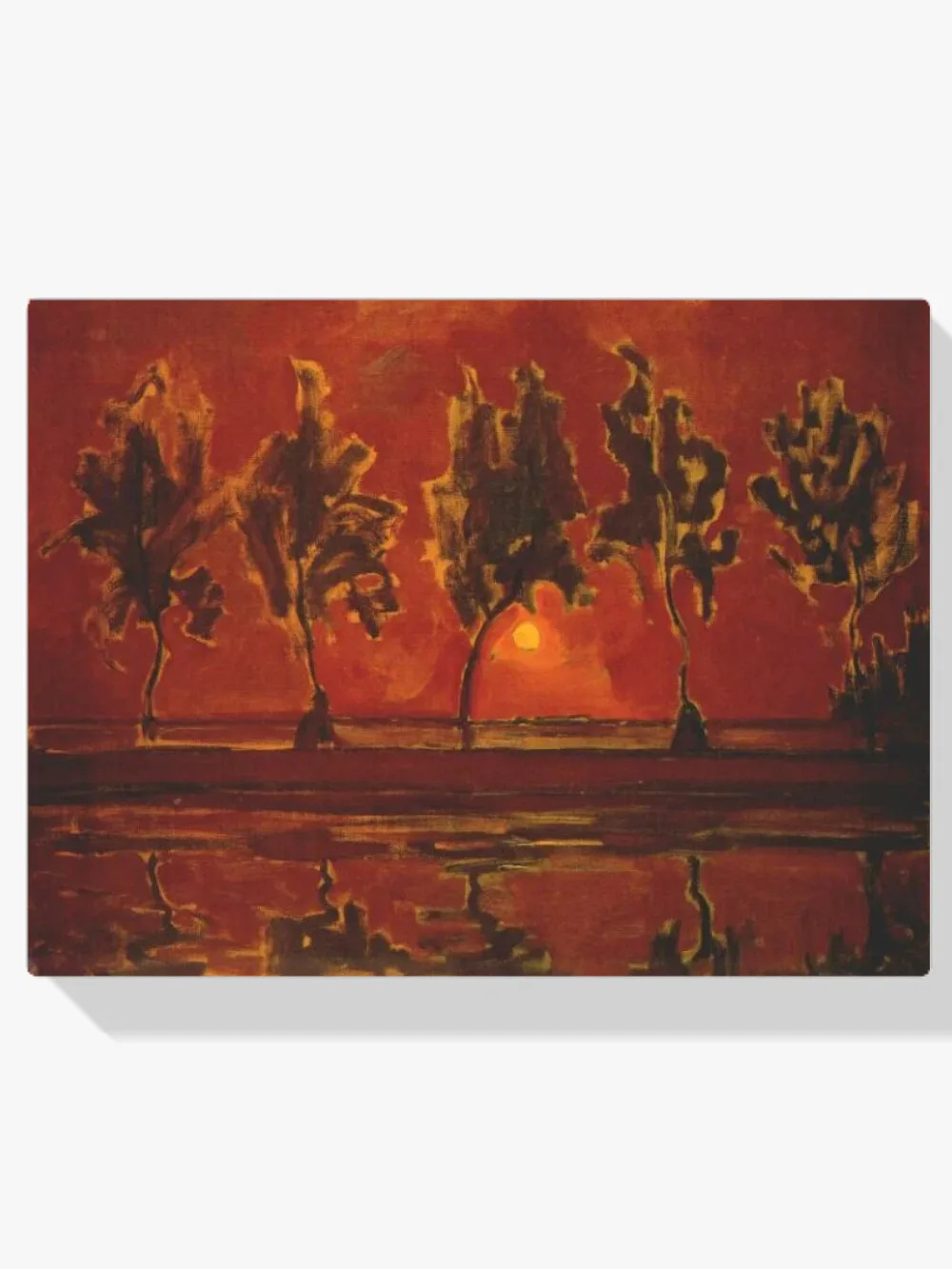 Pintar por números Árboles junto al Gein al salir la luna