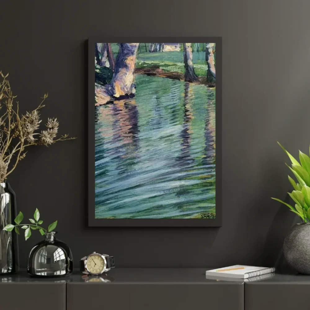 Pintar por números Árboles reflejados en un estanque – foto 3