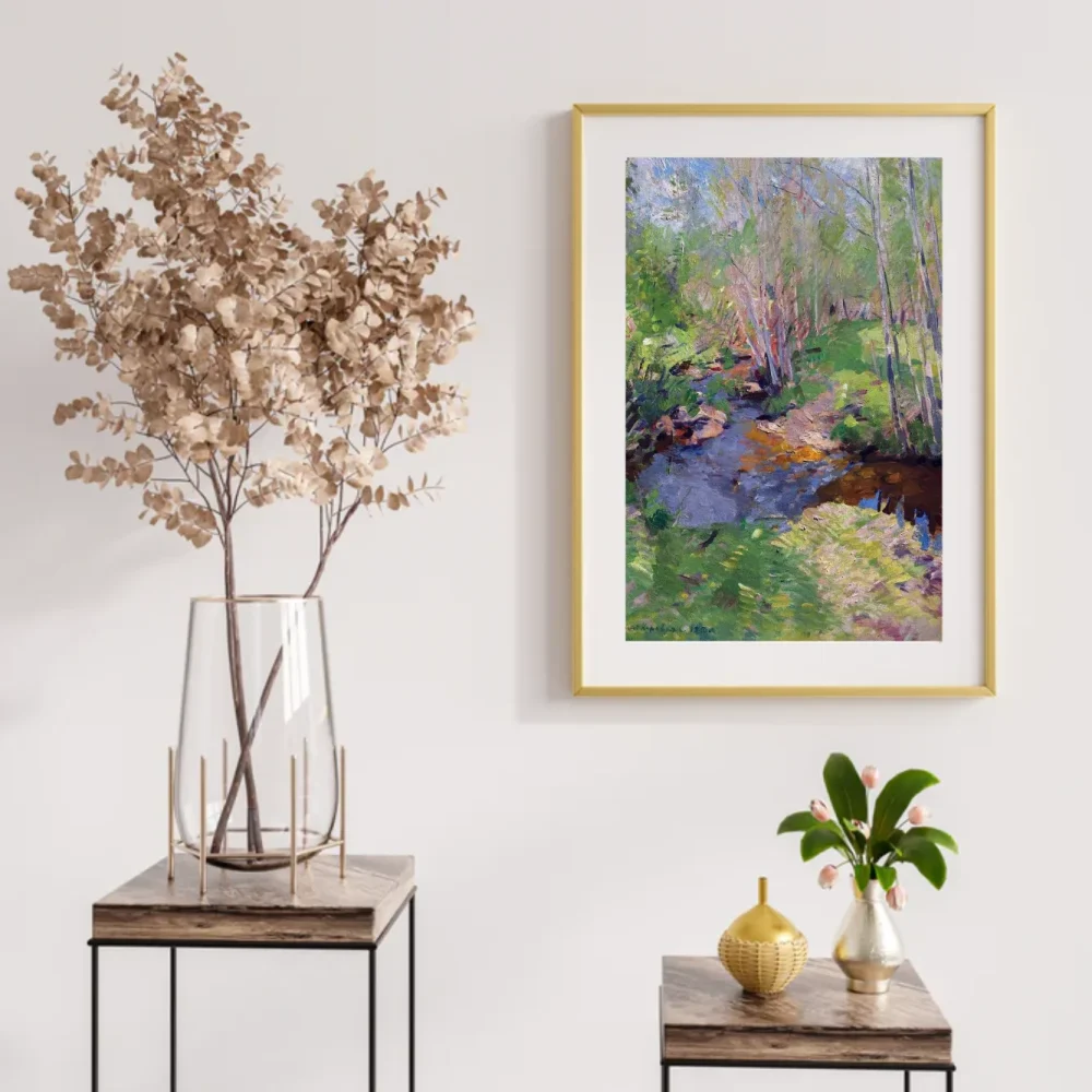 Pintar por números Arroyo en el bosque - Konstantin Korovin – foto 2