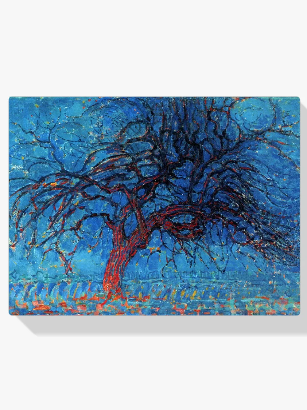 Pintar por números Atardecer: el árbol rojo