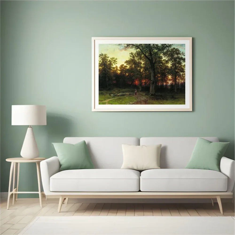 Pintar por números Atardecer en el bosque – foto 4