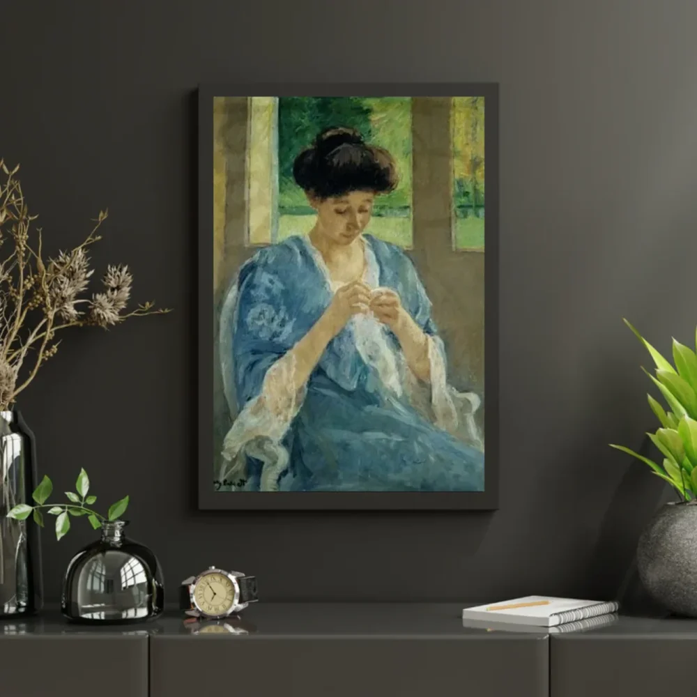 Pintar por números Augusta cosiendo junto a una ventana – foto 3