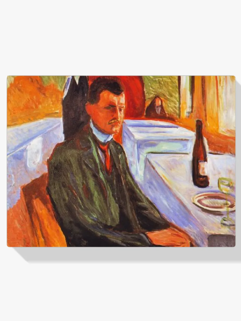 Pintar por números Autorretrato con botella de vino