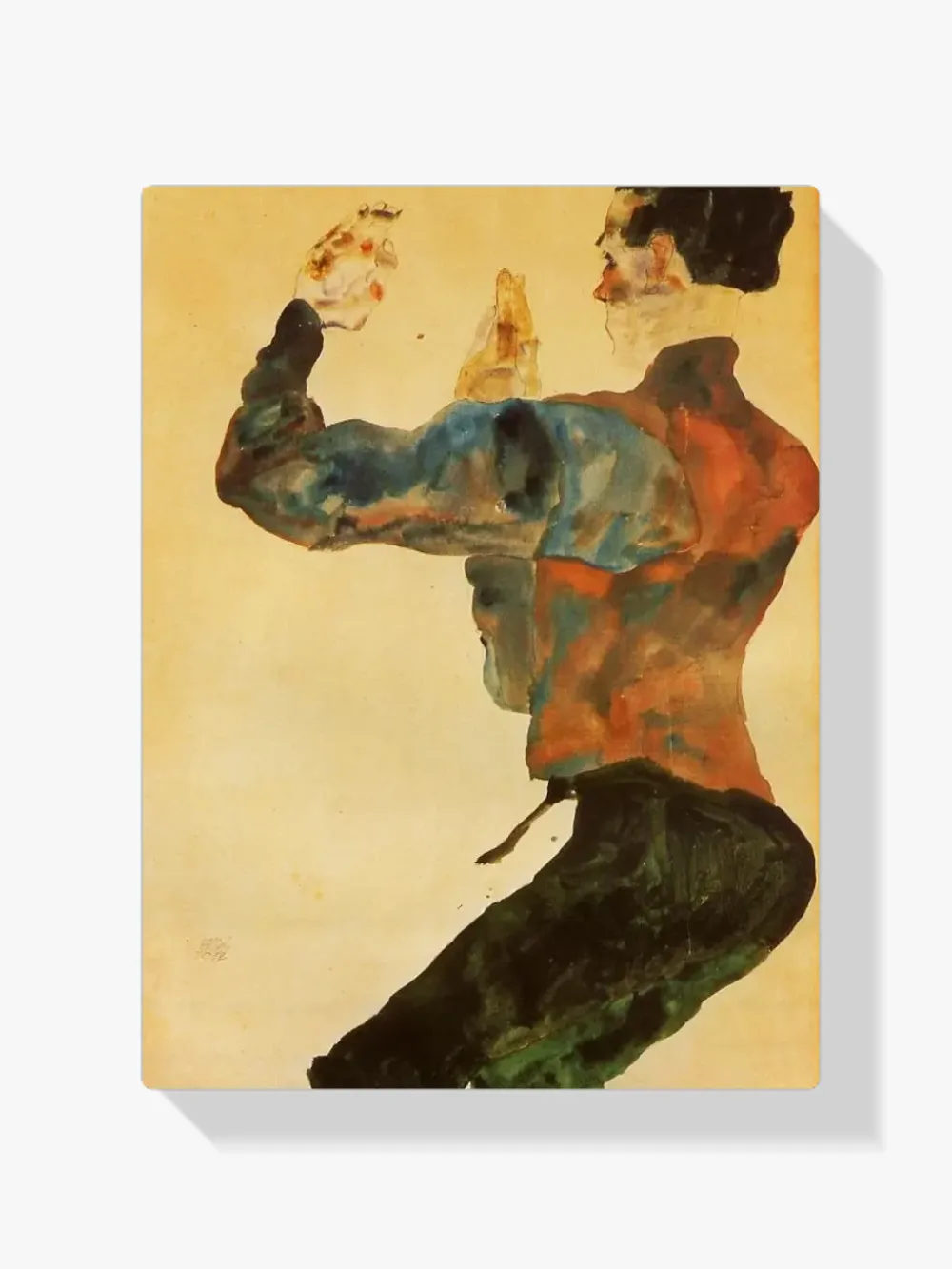 Pintar por números Autorretrato con brazos alzados de espaldas