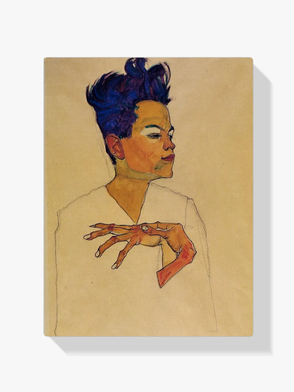Pintar por números Autorretrato con las manos en el pecho