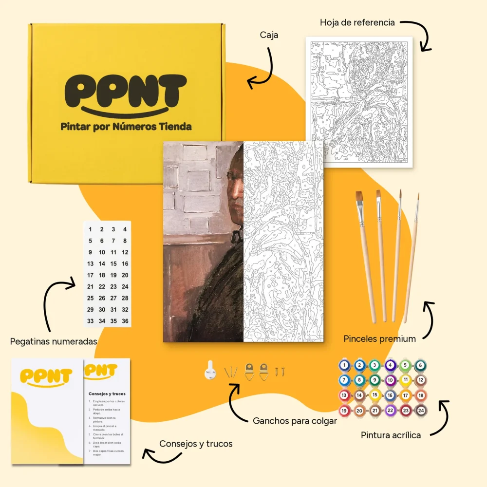 Pintar por Números - Autorretrato - Piet Mondriaan