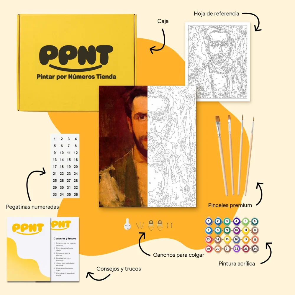 Pintar por Números - Autorretrato - Piet Mondrian