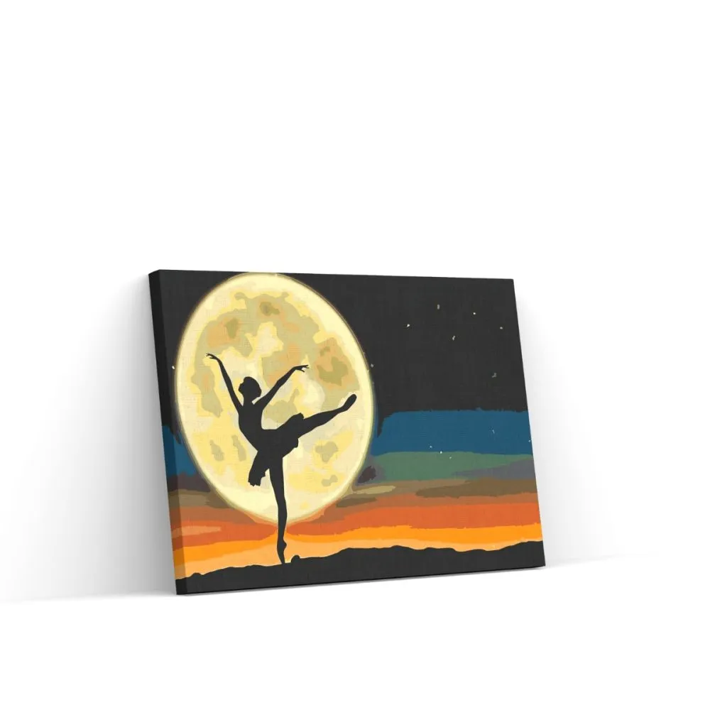 Pintar por números Bailarina con luna llena