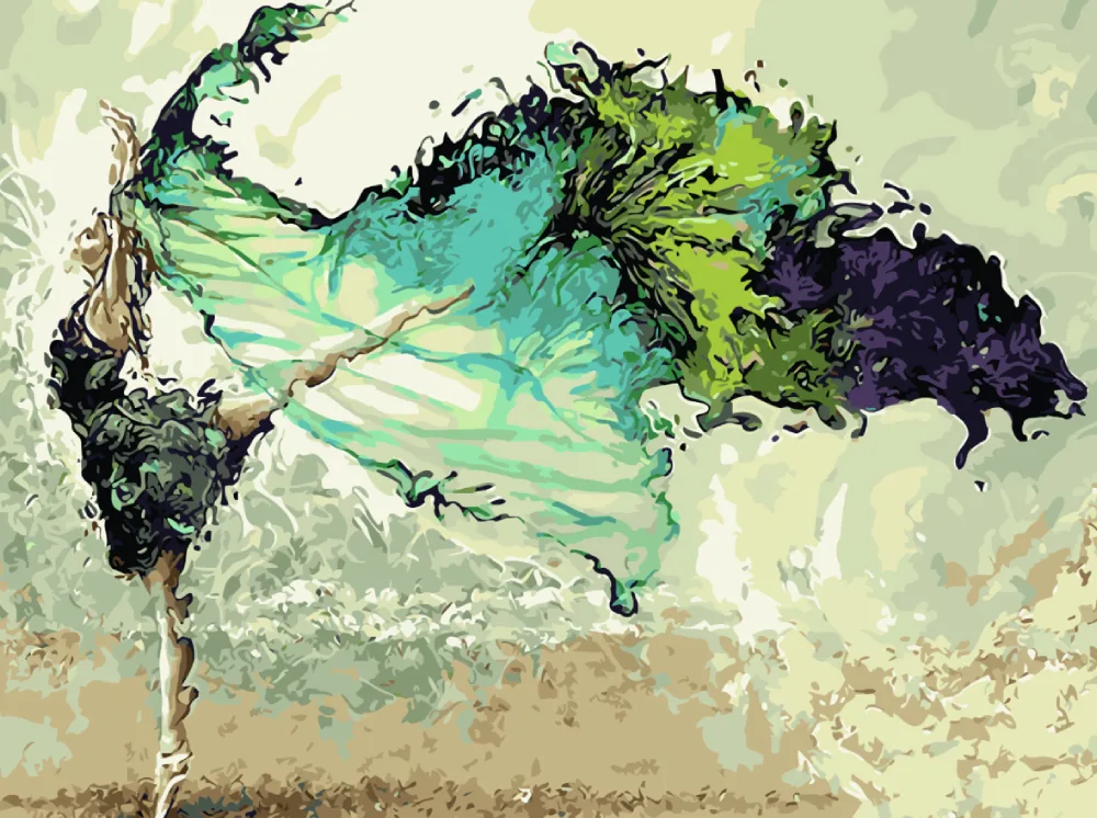Pintar por números Bailarina verde – foto 2
