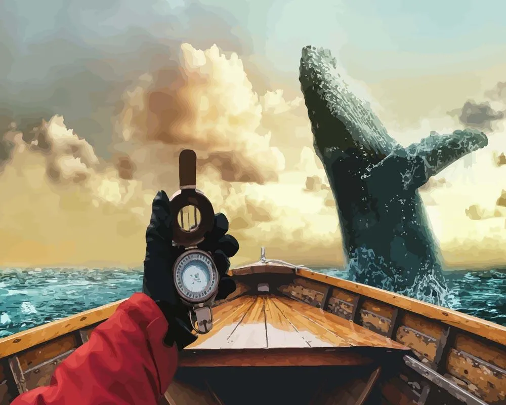 Pintar por números Ballena jorobada en pleno salto – foto 2
