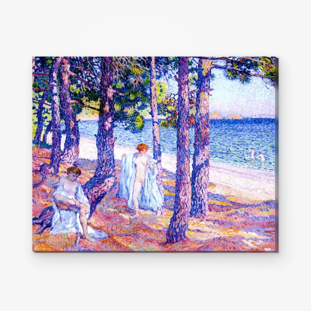 Pintar por Números - Bañistas bajo los pinos en Cavalière