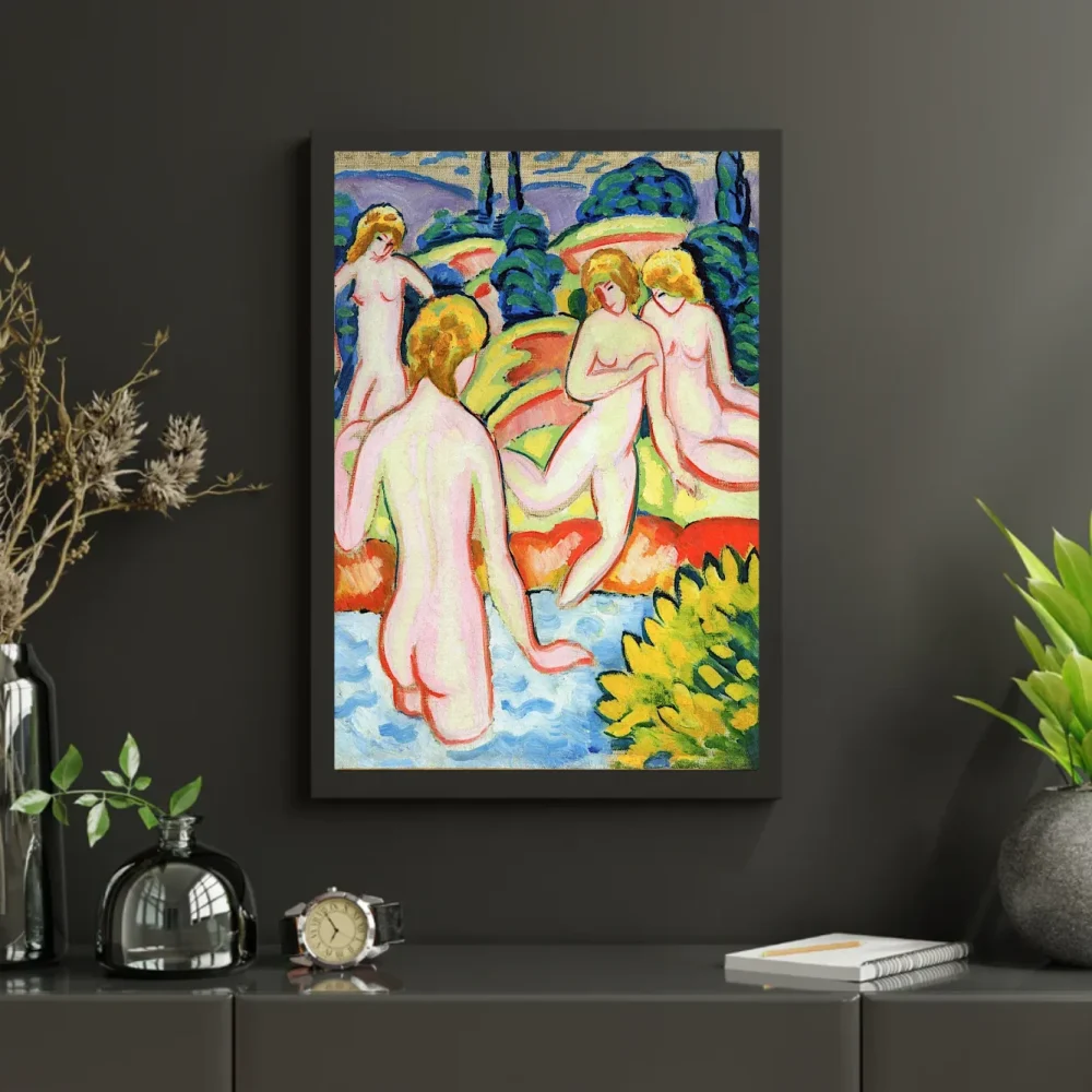 Pintar por números Bañistas con árboles de la vida – foto 3