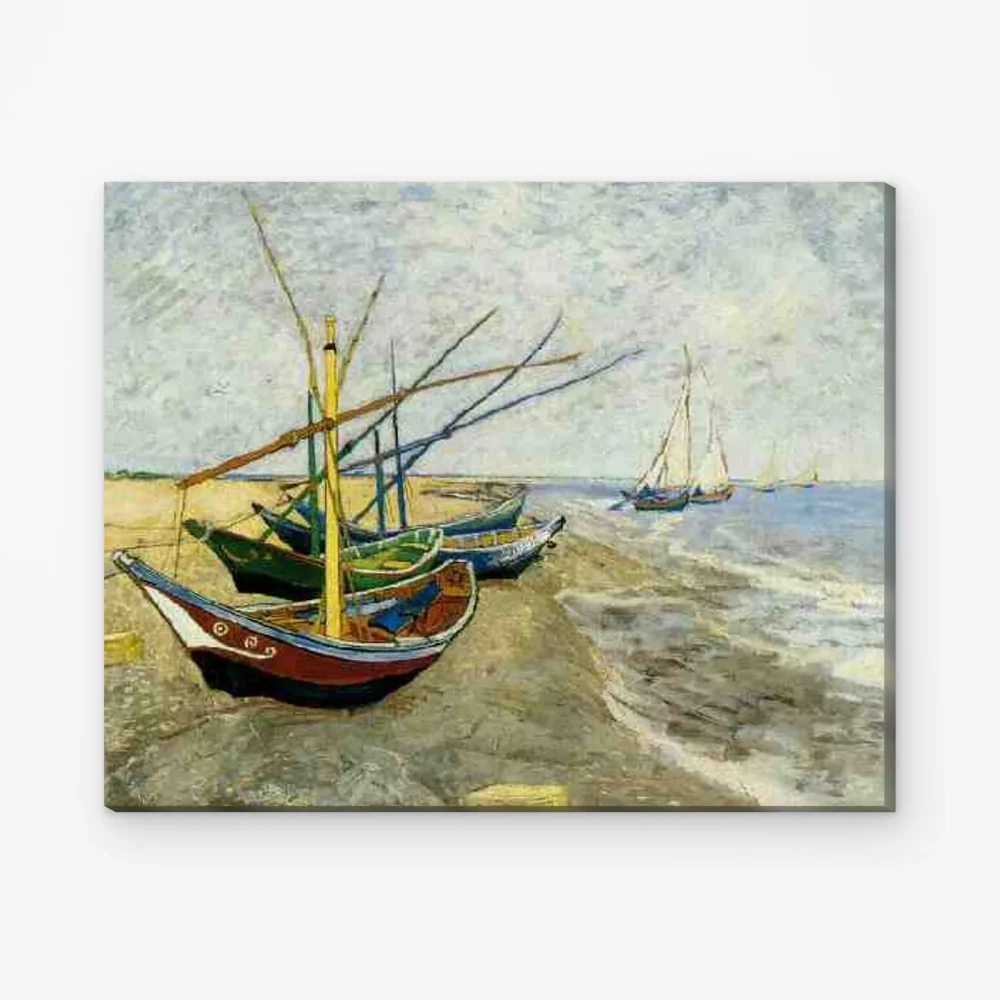 Pintar por Números - Barcas de pesca en la playa de Saintes-Maries