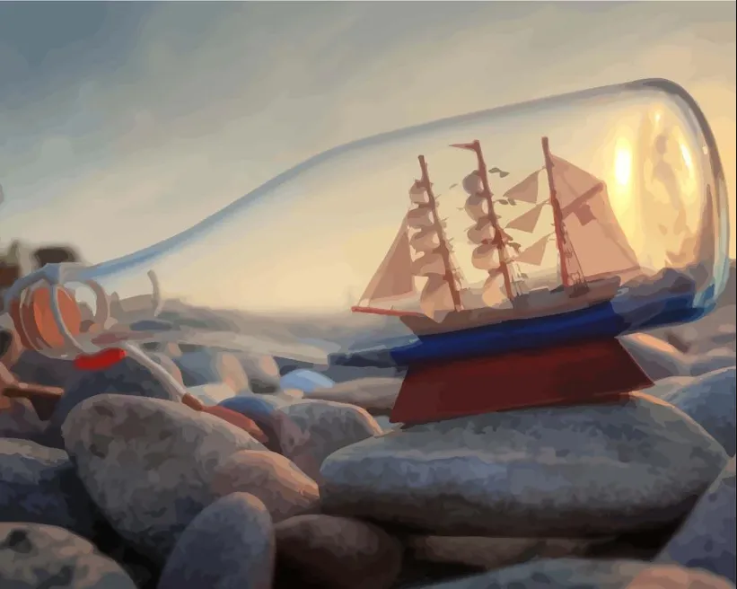 Pintar por números Barco en una botella – foto 2