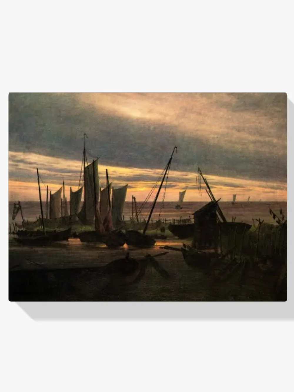 Pintar por números Barcos en el puerto al anochecer
