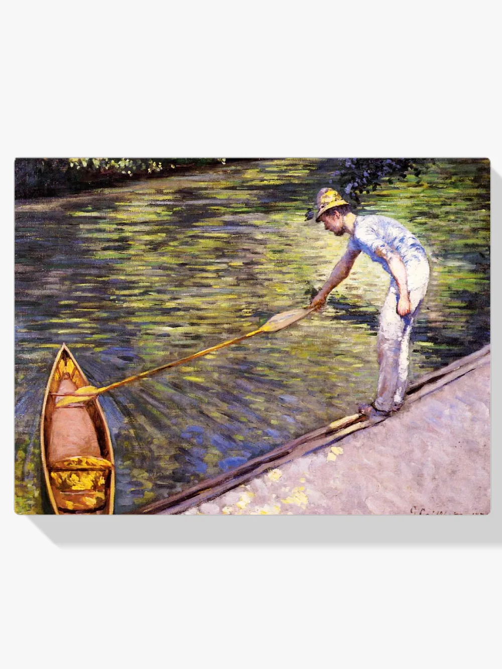 Pintar por números Barquero tirando de su piragua