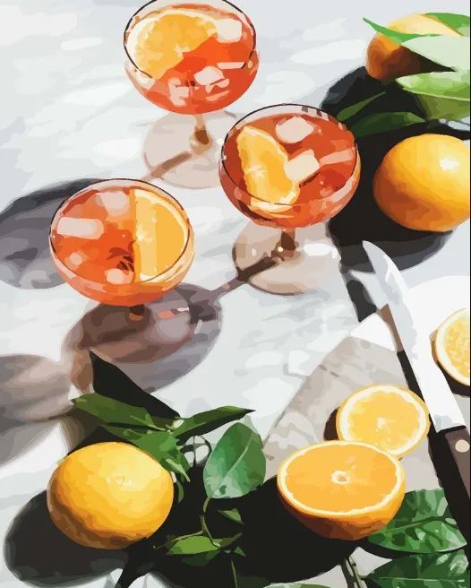 Pintar por números Bebidas veraniegas de naranja – foto 2