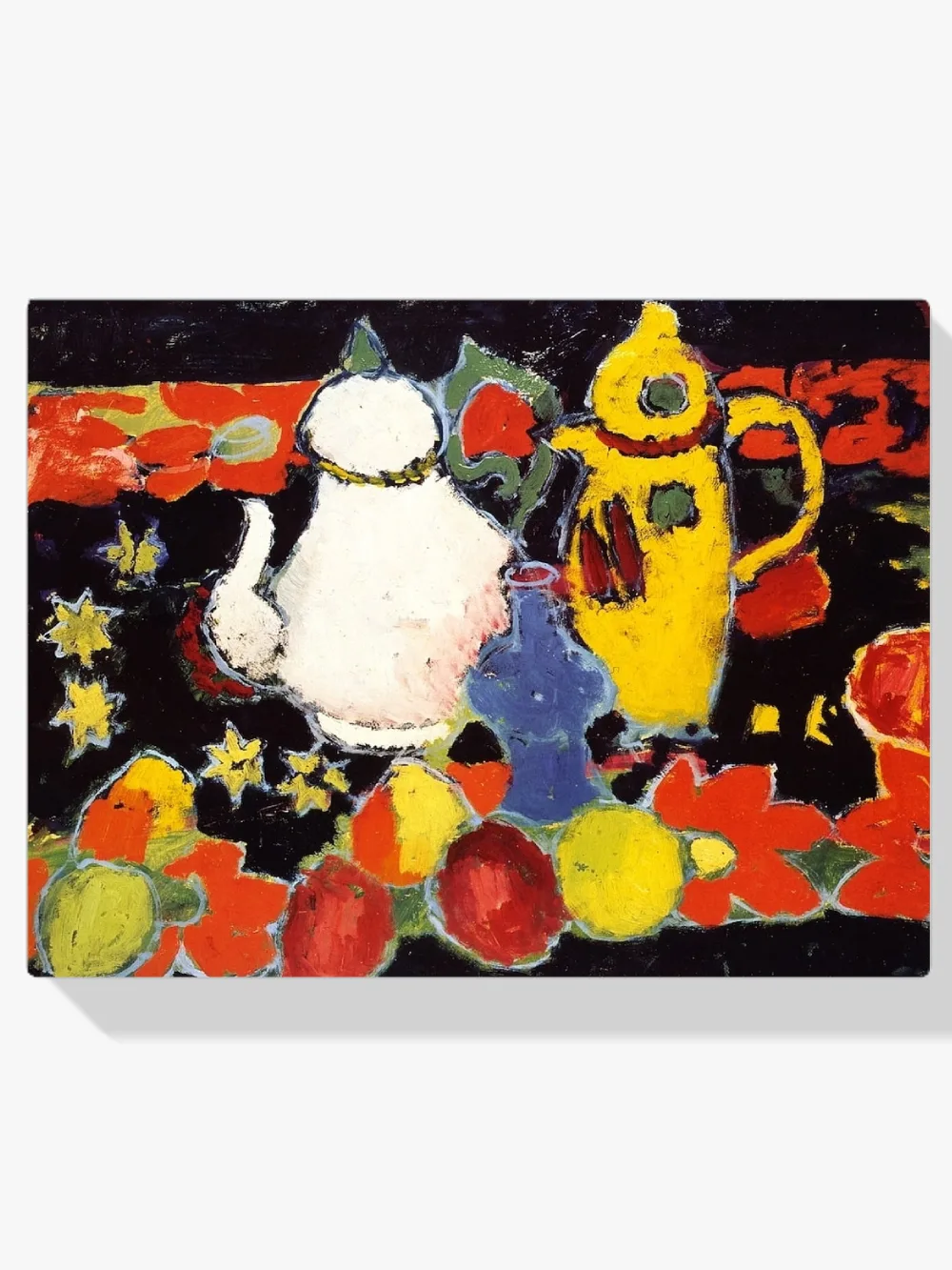 Pintar por números Bodegón con cafetera amarilla y tetera blanca