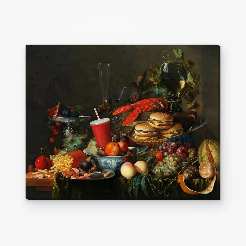 Pintar por Números - Bodegón con comida rápida