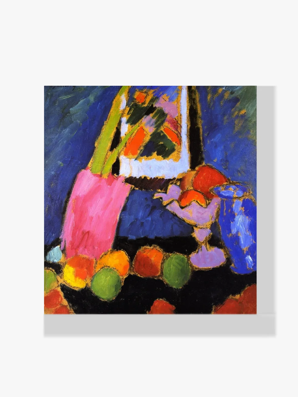 Pintar por números Bodegón con manzanas y violetas