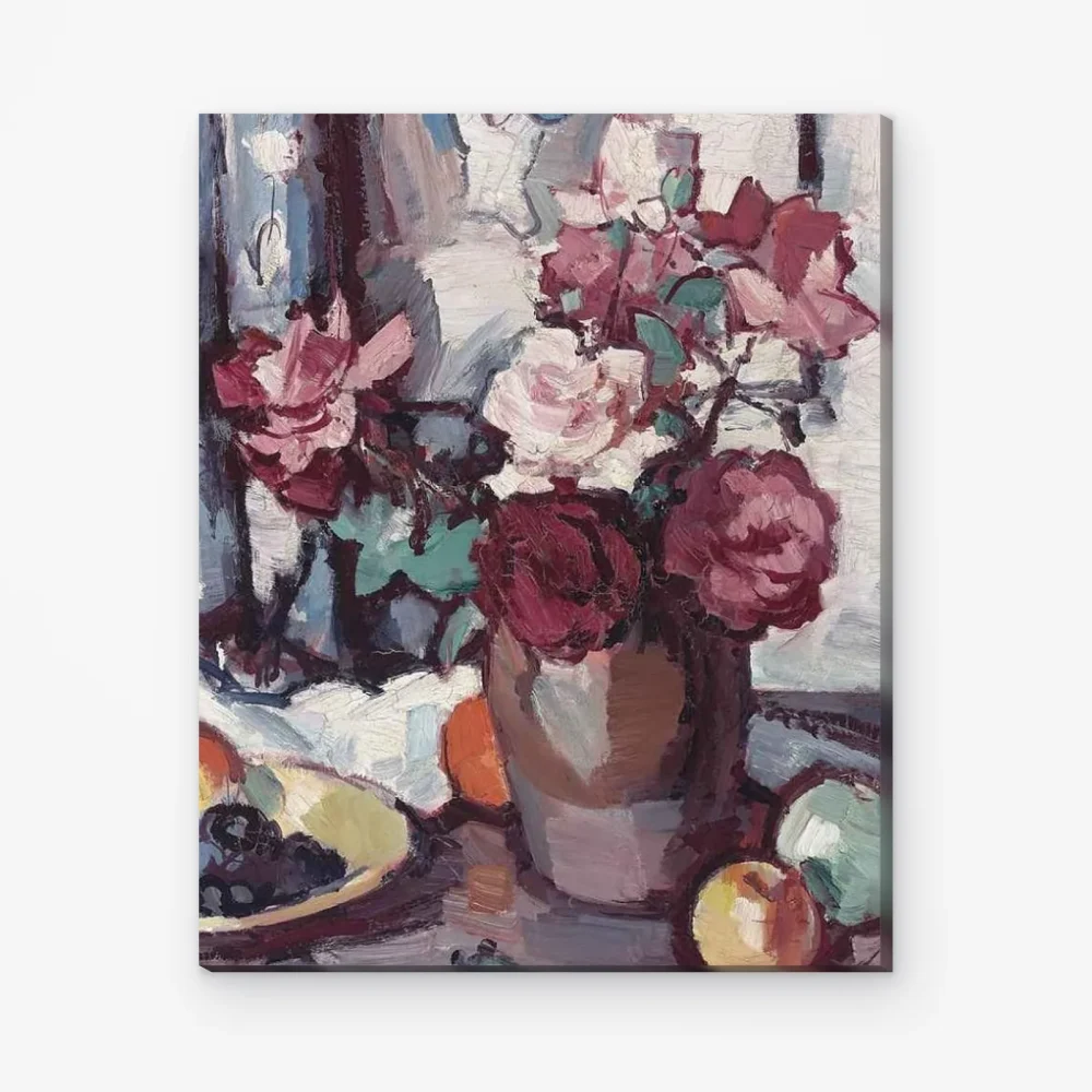 Pintar por Números - Bodegón con rosas, uvas y manzanas