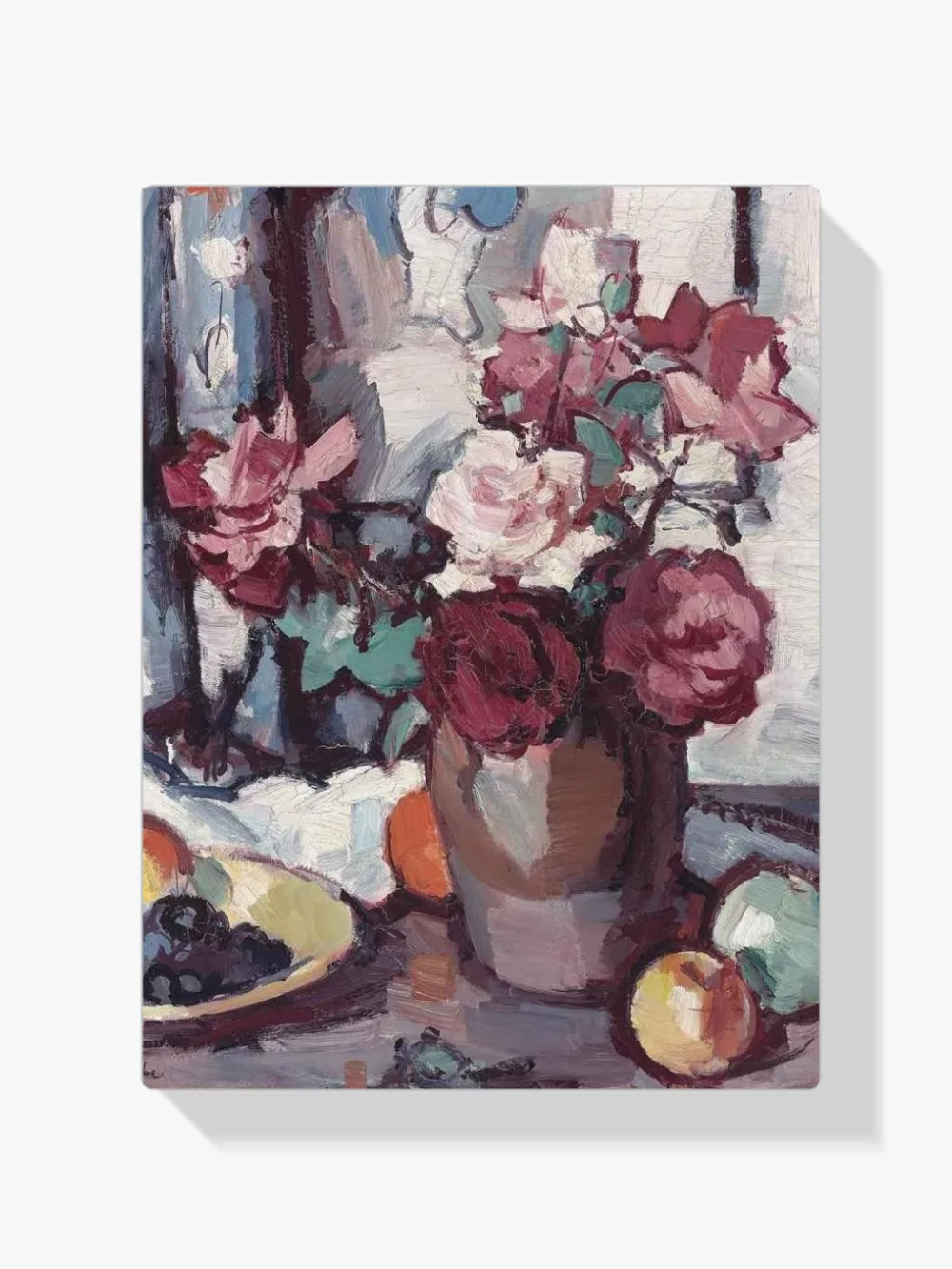 Pintar por números Bodegón con rosas, uvas y manzanas