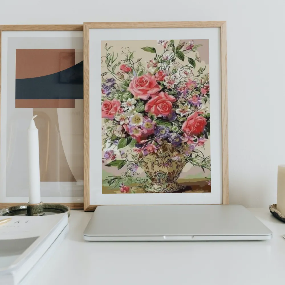 Pintar por números Bonitas flores en un jarrón – foto 2