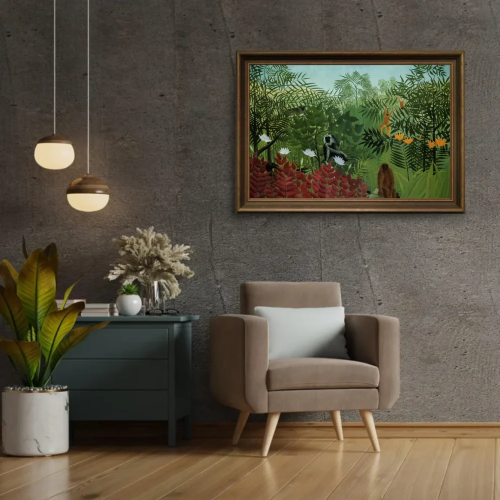 Pintar por números Bosque tropical con monos y serpientes – foto 2