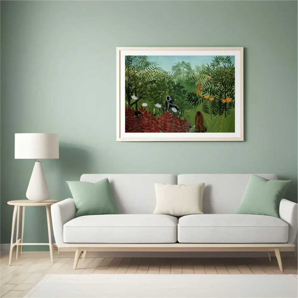 Pintar por números Bosque tropical con monos y serpientes – foto 4