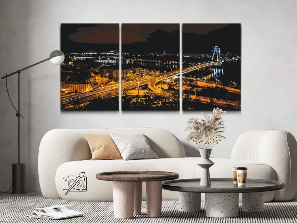 Pintar por números Bratislava de noche (set de 3)