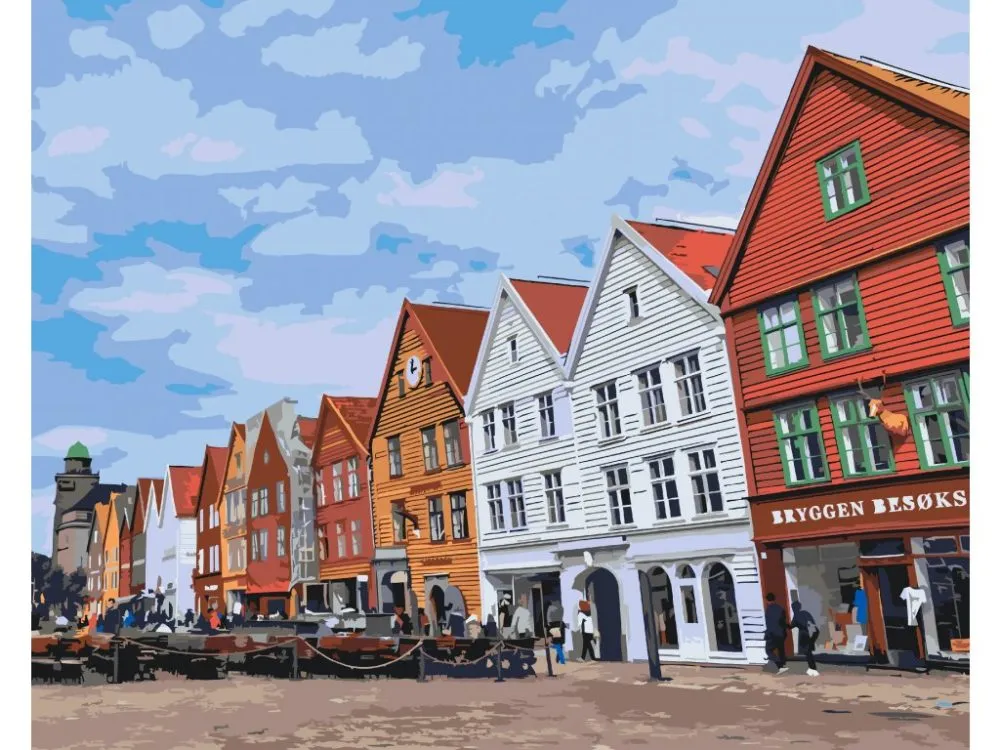 Pintar por números Bryggen, Noruega 2 – foto 2