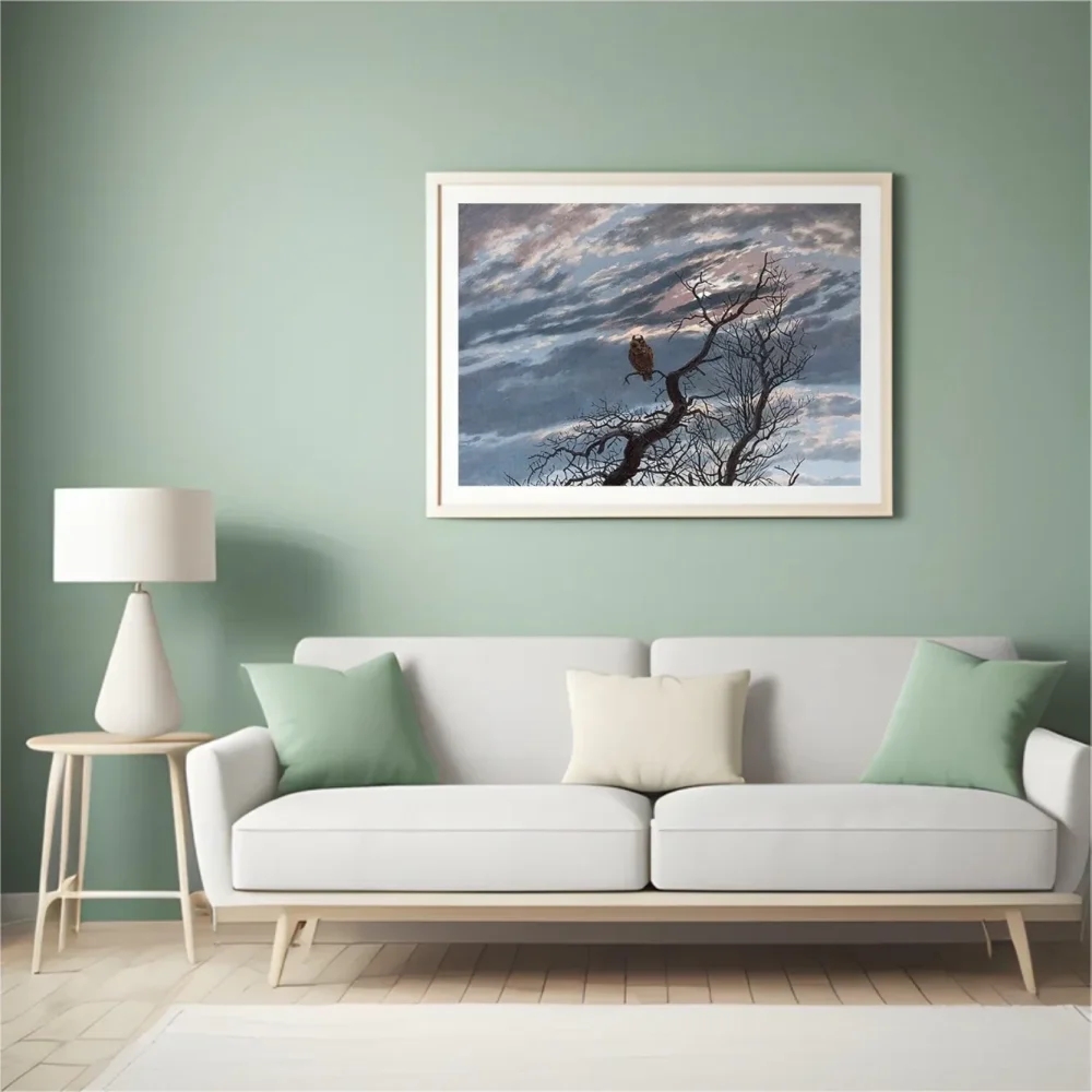 Pintar por números Búho en un árbol desnudo – foto 4
