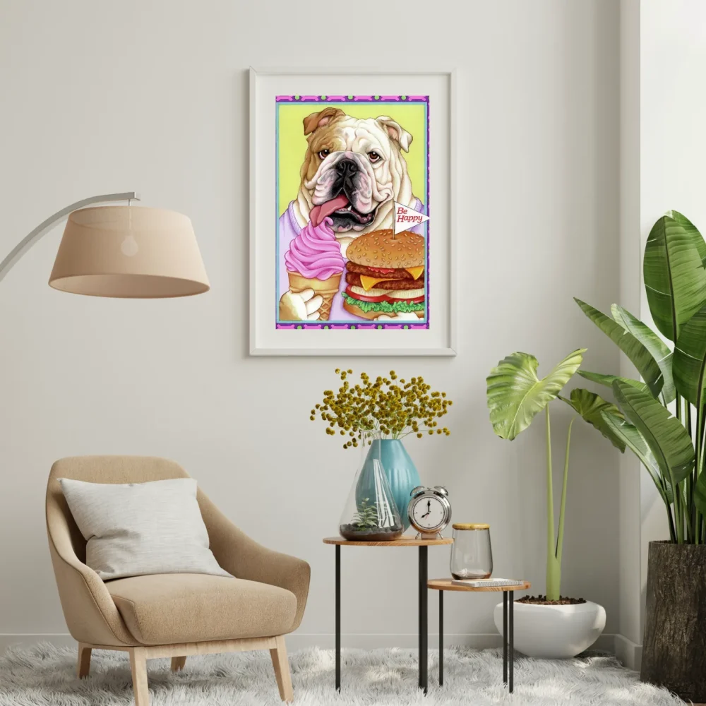 Pintar por números Bulldog con hamburguesa – foto 3