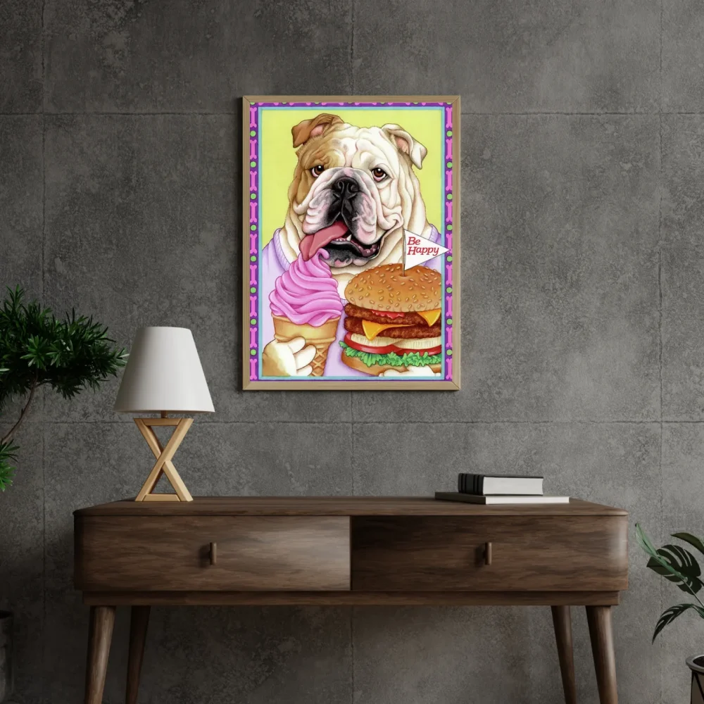 Pintar por números Bulldog con hamburguesa – foto 4