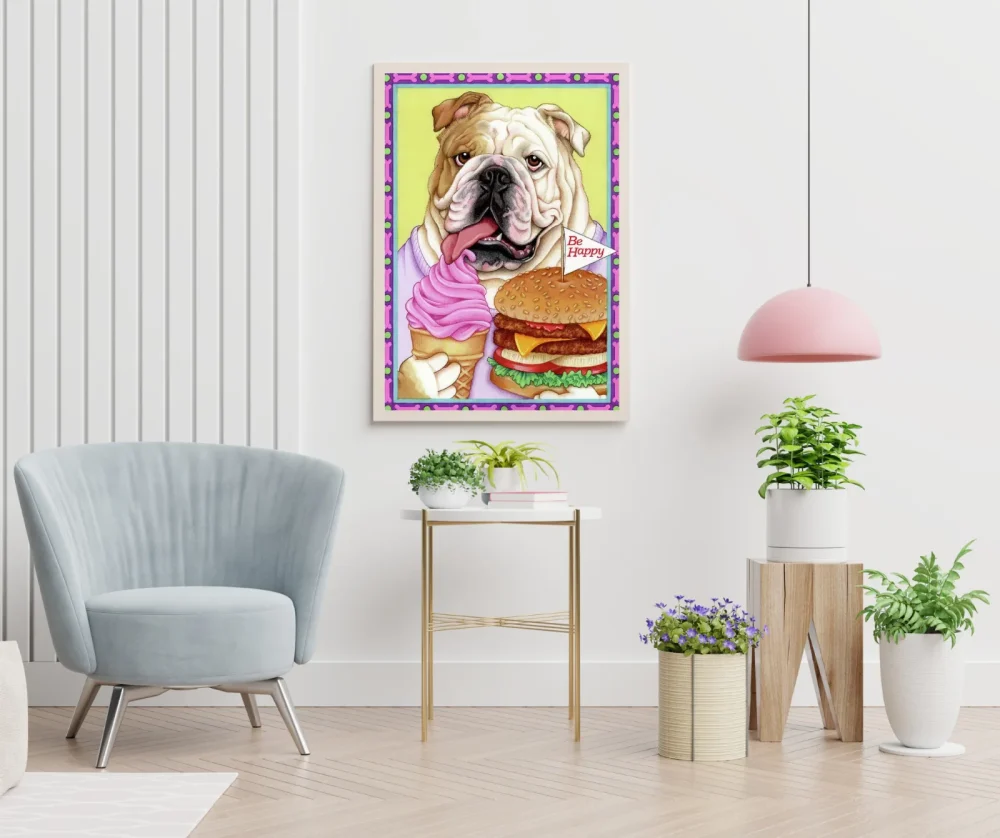 Pintar por números Bulldog con hamburguesa – foto 5