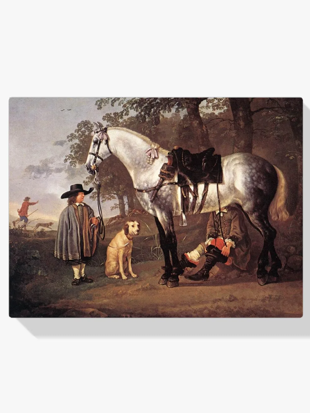 Pintar por números Caballo tordo en un paisaje